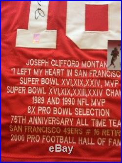 Joe Montana Signed Autograph Auto Jersey Coa Holo 49ers Rare Nfl Hof