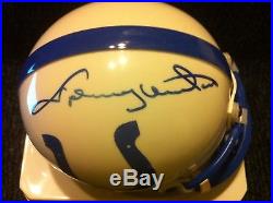 Johnny Unitas Signed Colts Mini Helmet JSA LOA & HOLO (HOF, SB V & 58' Champs)