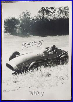 Juan Manuel Fangio Signed Maserati 250F Nurburgring Large-Format F1 Photograph