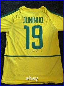 Juninho Signed Brazil Shirt With COA Middlesbrough