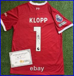 Jurgen Klopp Hand Signed Liverpool 19/20 Premier League Winners Shirt with COA