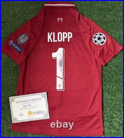 Jurgen Klopp Hand Signed Liverpool 2018/19 Champions League Winners Shirt with COA
