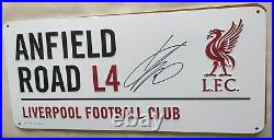 Jurgen Klopp Hand Signed Liverpool Anfield Road Sign (1)