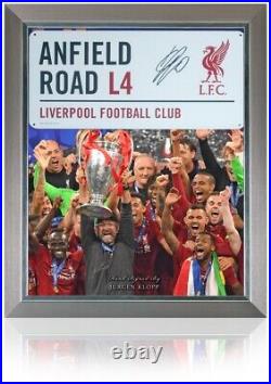 Jurgen Klopp Liverpool Hand Signed Champions of Europe Anfield Presentation COA