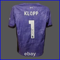 Jurgen Klopp Liverpool Signed 23/24 Third Football Shirt COA Proof