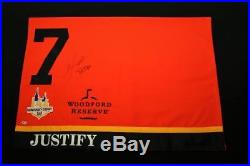 Justify Signed Mike Smith Bob Baffert Kentucky Derby Saddle Cloth Horse Racing