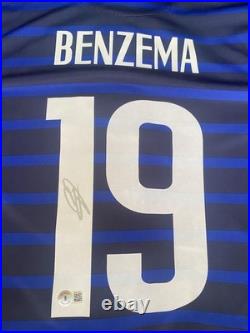 Karim Benzema Signed silver ink France 20/21 shirt Beckett Authenticated