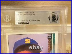 Ken Griffey Jr 1989 Upper Deck Autograph Signed RC Rookie Card #1 BAS Slabbed