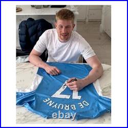 Kevin De Bruyne Signed Manchester City 2021-22 Football Shirt. Damaged A