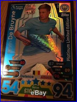Kevin De Bruyne signed Platinum Limited Edition Match Attax