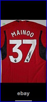Kobbie Mainoo Hand Signed Manchester United Shirt With COA