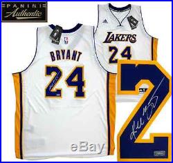 Kobe Bryant Autographed/Signed Los Angeles Lakers White Swingman Jersey Panini