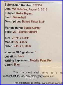 Kobe Bryant Signed 81 Point Game Ticket UDA JSA AUTO RARE INSC 81