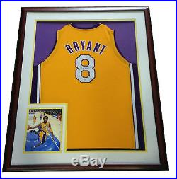 Kobe Bryant Signed framed Lakers #8 Jersey BOLD Full autograph 36x44 PSA COA