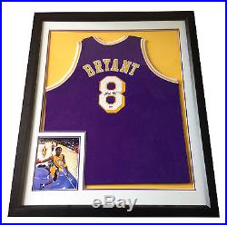 Kobe Bryant Signed framed purple Lakers #8 Jersey BOLD Full auto 32x40 PSA COA