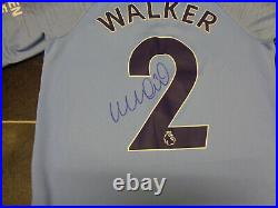Kyle Walker Signed Manchester City Football Shirt Coa Walker 2 England Mcfc