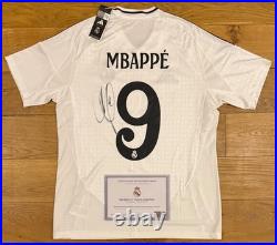 Kylian Mbappé Hand Signed Real Madrid 24-25 Home Shirt Club COA