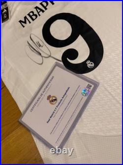 Kylian Mbappé Hand Signed Real Madrid 24-25 Home Shirt Club COA