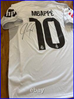 Kylian Mbappe hand signed Real Madrid Home Short With COA Included