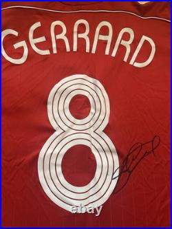 LFC Football Shirt Signed Gerrard