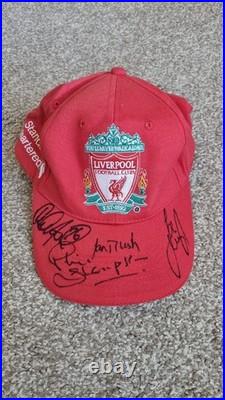 LFC Liverpool hand Signed Cap Carragher Rush Adams Thompson 100% Authentic