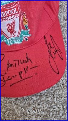 LFC Liverpool hand Signed Cap Carragher Rush Adams Thompson 100% Authentic
