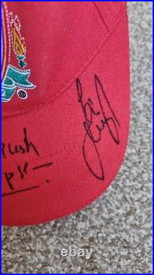LFC Liverpool hand Signed Cap Carragher Rush Adams Thompson 100% Authentic