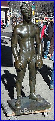 LIFESIZE BRONZE BOXER 66h DISPLAY FROM OLD MADISON SQUARE GARDEN LOBBY