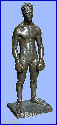 LIFESIZE BRONZE BOXER 66h DISPLAY FROM OLD MADISON SQUARE GARDEN LOBBY