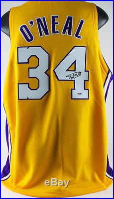 Lakers Shaquille O'Neal Authentic Signed Yellow Jersey Autographed On #4 PSA/DNA