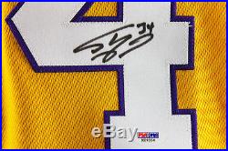 Lakers Shaquille O'Neal Authentic Signed Yellow Jersey Autographed On #4 PSA/DNA