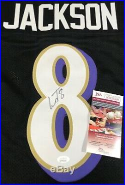 Lamar Jackson Signed Autographed Black Ravens Pro Style Jersey JSA COA