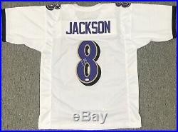 Lamar Jackson Signed Autographed White Ravens Pro Style Jersey JSA COA