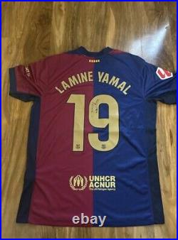 Lamine Yamal Hand Signed Barcelona Home Shirt With Coa Included