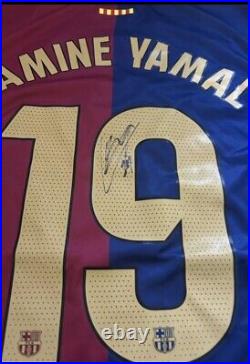 Lamine Yamal Hand Signed Barcelona Home Shirt With Coa Included