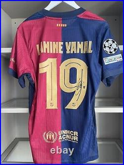 Lamine Yamal Hand Signed Barcelona Player Issue Shirt COA verified