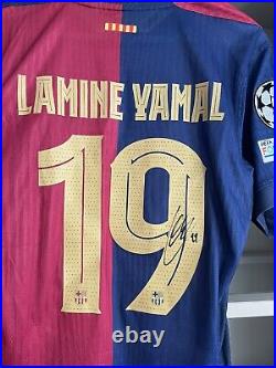 Lamine Yamal Hand Signed Barcelona Player Issue Shirt COA verified