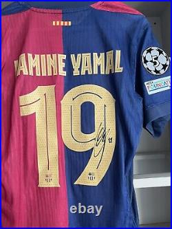 Lamine Yamal Hand Signed Barcelona Player Issue Shirt COA verified