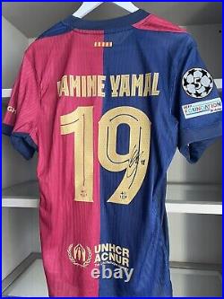 Lamine Yamal Hand Signed Barcelona Player Issue Shirt COA verified