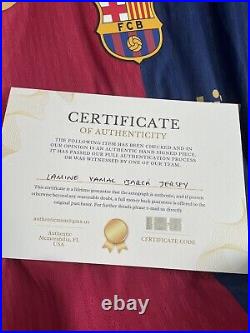 Lamine Yamal Hand Signed Barcelona Player Issue Shirt COA verified