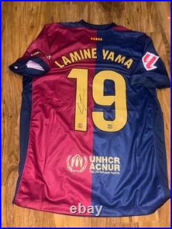 Lamine Yamal Hand Signed Barcelona home Shirt With Coa Included