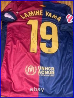 Lamine Yamal Hand Signed Barcelona home Shirt With Coa Included
