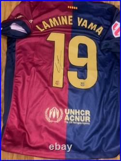 Lamine Yamal Hand Signed Barcelona home Shirt With Coa Included