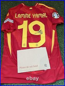 Lamine Yamal Ultra Rare Signed Spain Shirt With Certificate COA Euro 2024 Hero