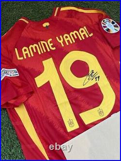 Lamine Yamal Ultra Rare Signed Spain Shirt With Certificate COA Euro 2024 Hero