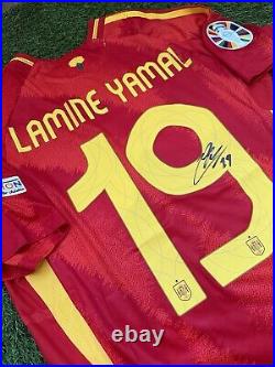 Lamine Yamal Ultra Rare Signed Spain Shirt With Certificate COA Euro 2024 Hero