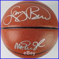 Larry Bird & Magic Johnson Authentic Signed Basketball Bird Hologram & PSA/DNA