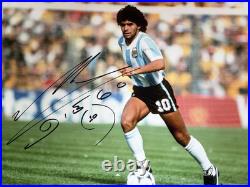 Late Diego Maradona Hand Signed Photo Argentina Legend #10 16x12 + Official COA