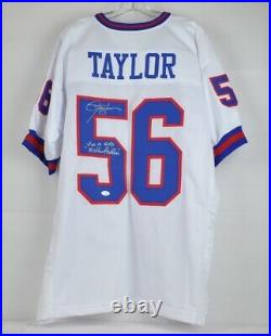 Lawrence Taylor New York Giants NFL #56 Signed Autograph Custom White Jersey JSA