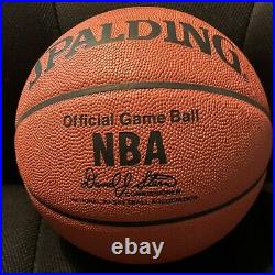LeBRON JAMES SIGNED BASKETBALL UDA Upper Deck COA NBA -LAKERS